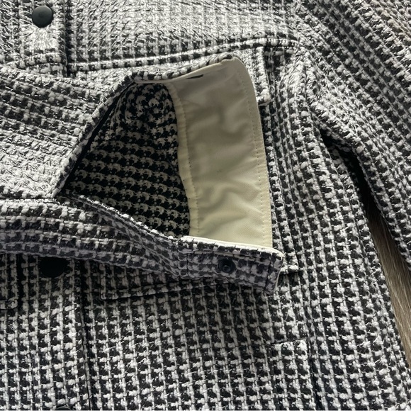 Tibi Woven Houndstooth Black White Coated Jacket Pointed Collar Sample - Picture 11 of 15